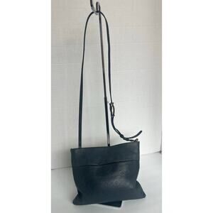 The Sak Leather Navy Blue Tomboy Convertible Crossbody Clutch Shoulder Bag Purse